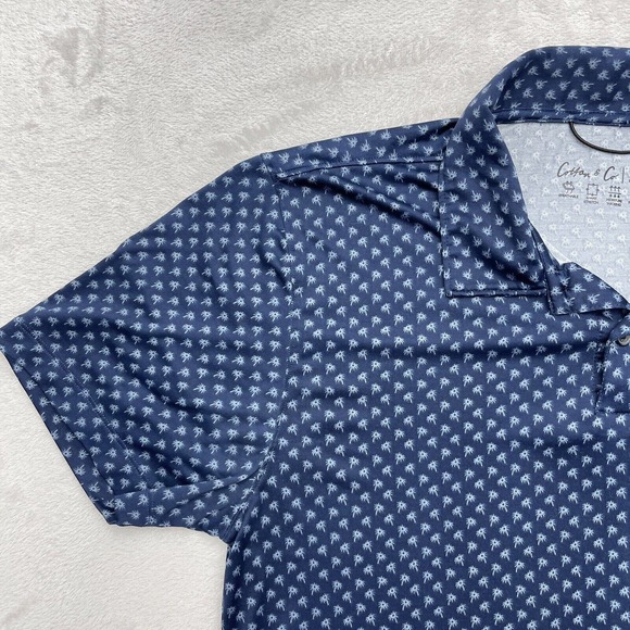 Cotton and Co Polo Shirt Mens Medium Blue Golf Lightweight Outdoor - Picture 4 of 12